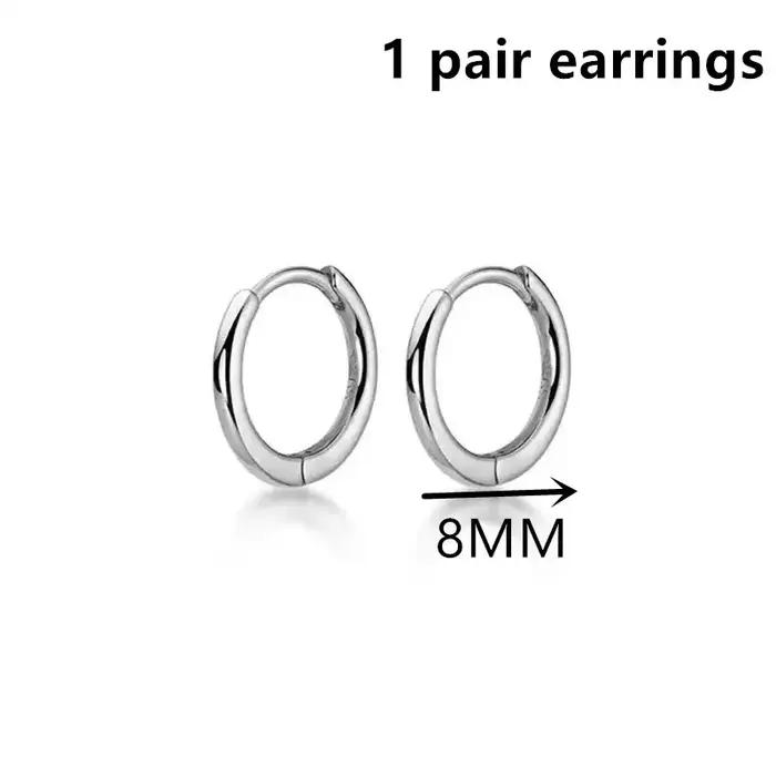 Petites boucles d'oreilles exquises en argent sterling 925, argent uni, boucles d'oreilles confortab