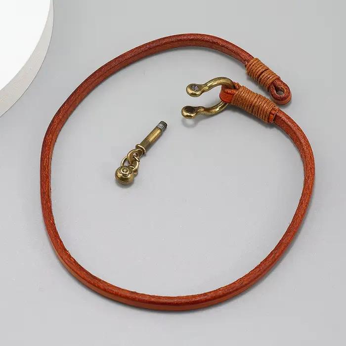 Nouveautés rétro deux boucles Bracelet en cuir hommes Punk fer à cheval boucle Bracelets d'enveloppement bijoux créatifs cadeau