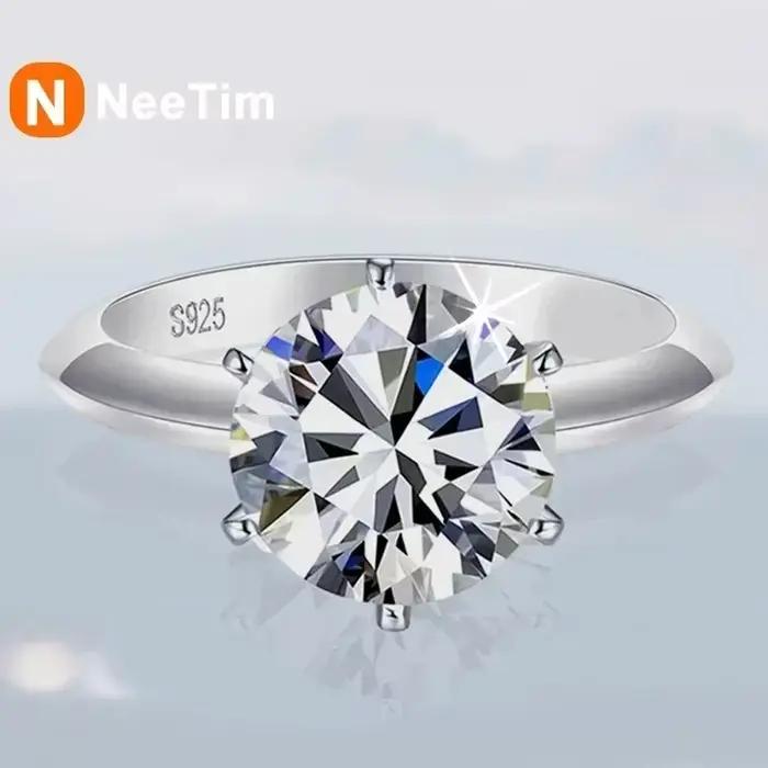 Bague Moissanite 0.5-5ct pour femmes