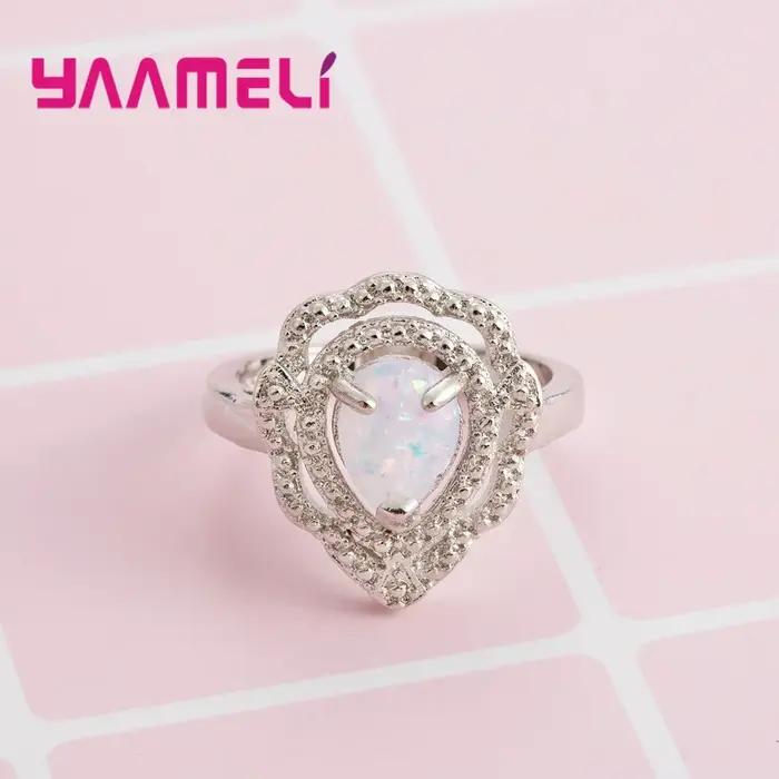 Bague en argent regardé 925 véritable pour femme