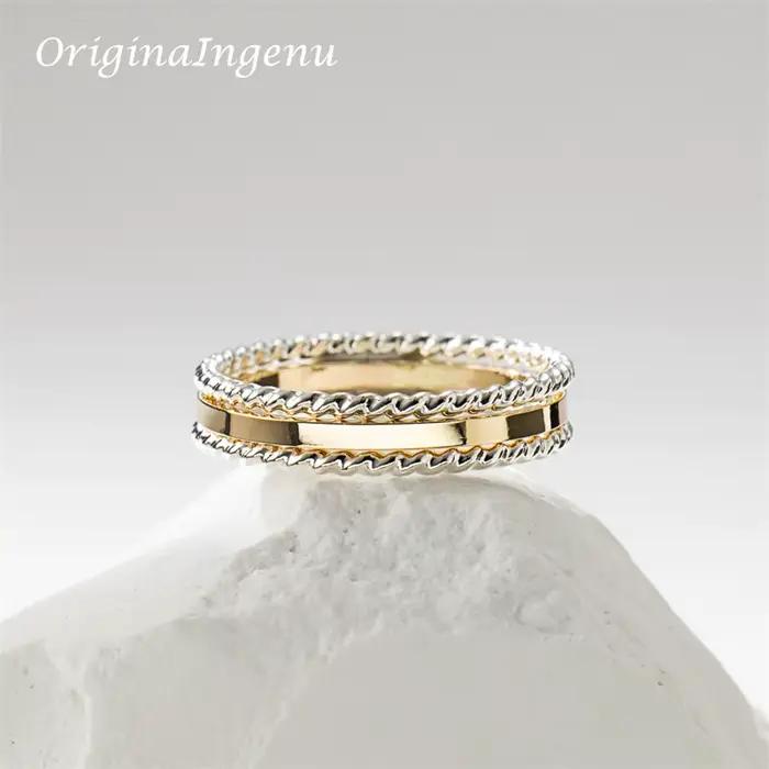 Ensemble de 3 bagues empilables remplies d'or