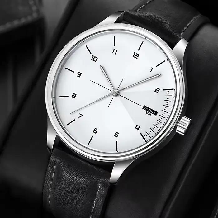 Top marque nouvelle montre pour hommes bracelet en cuir Ultra mince montre minimaliste pour hommes décontracté Simple Quartz étanche montres
