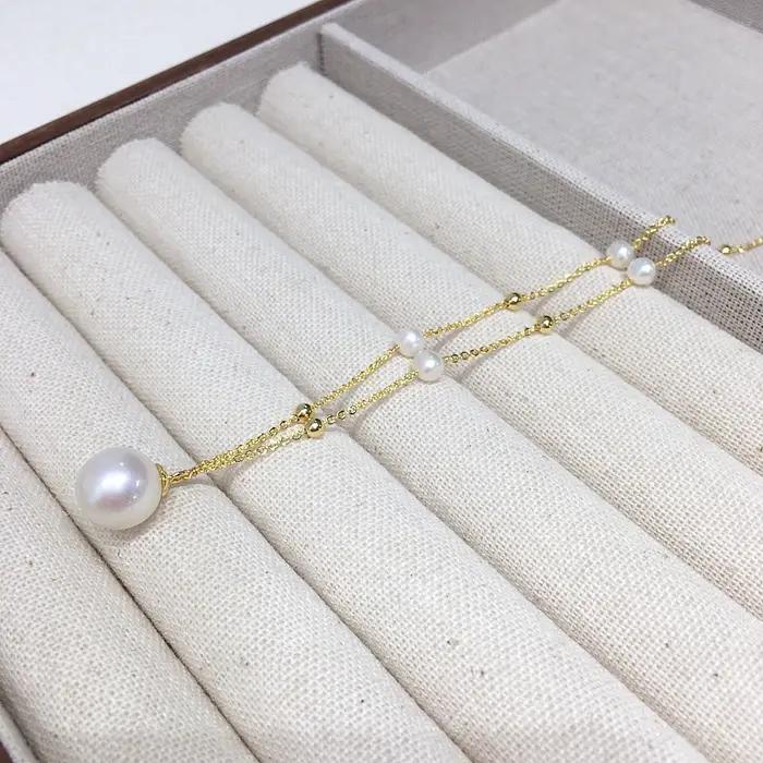 Pendentif de perle d'eau douce naturelle 100% véritable avec plaquage or 14K pour femmes, bijou moderne et élégant pour occasions spéciales