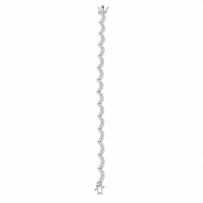 Bracelet tennis serpent de luxe pour femme en acier inoxydable argenté avec cristaux, bijou élégant,