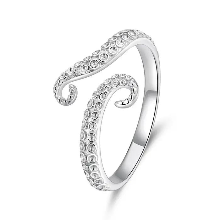 WOSTU Bague ouverte en forme de cheval de mer arc-en-ciel pour femme