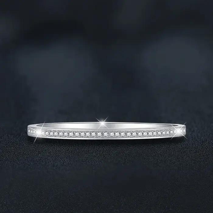 Bracelet élégant en Moissanite à rangée complète en argent sterling S925 – Bijoux uniques et polyvalents