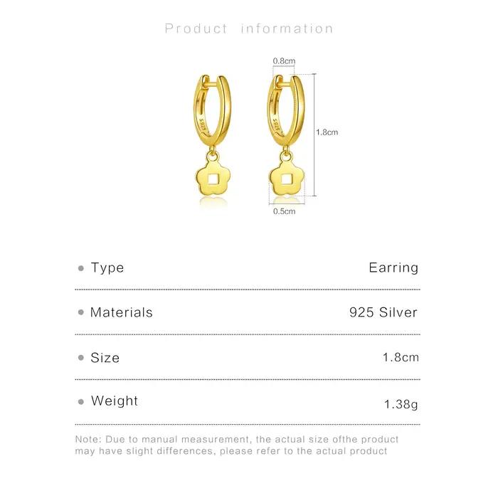 ANDYWEN 925 argent fleur balancent oreille manchette