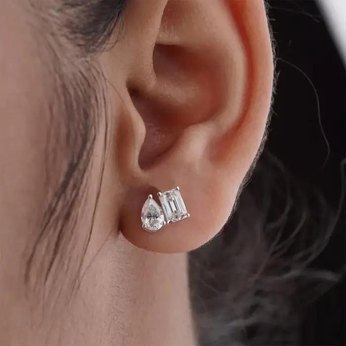 Boucles d'oreilles en diamant Moissanite pour femmes