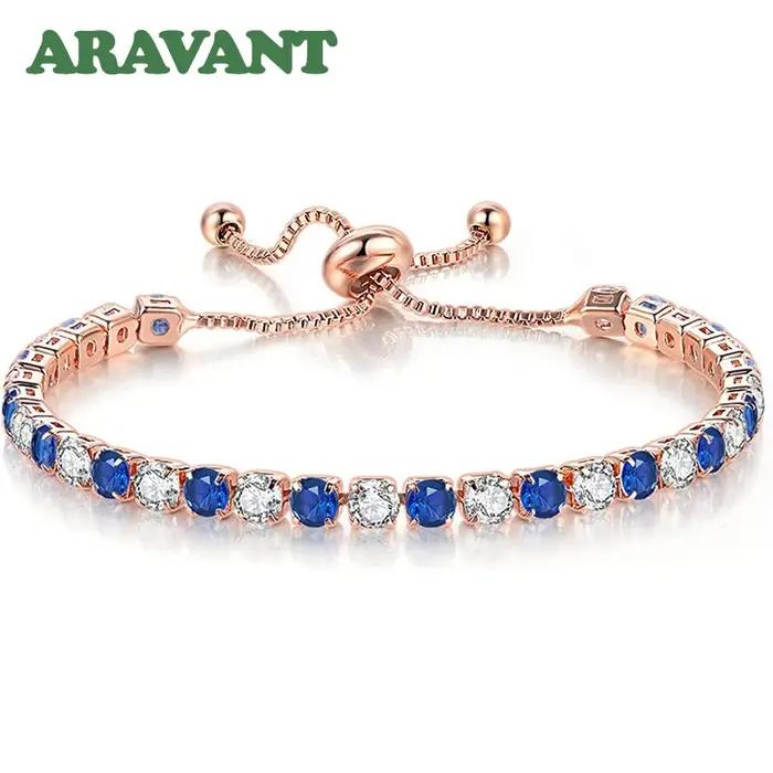 Aravant 925 argent 18K or émeraude Bracelet chaînes pour femmes bijoux de mode