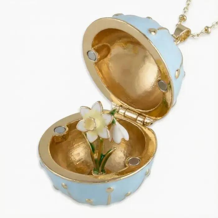 Collier Fleur du Mois pour Femme – Nouveauté Tendance – Boîte Ronde Ouvrable