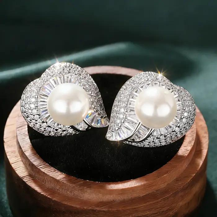 Huitan – boucles d'oreilles fantaisie en fausses perles pour femmes