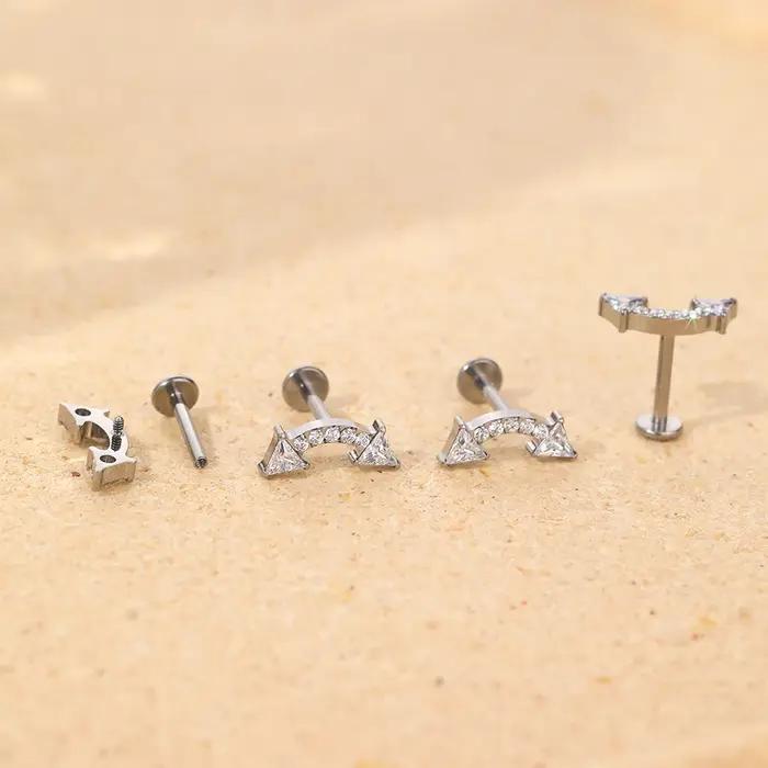Boucles d'oreilles en titane et Zircon pour femmes