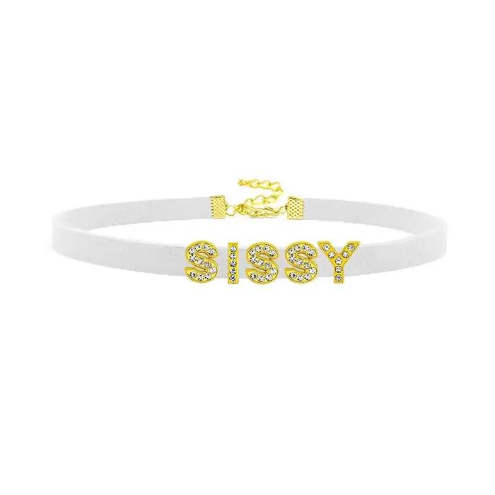 Lettres Sexy uniques SISSY Collier ras du cou femmes hommes nom personnalisé mot Cosplay