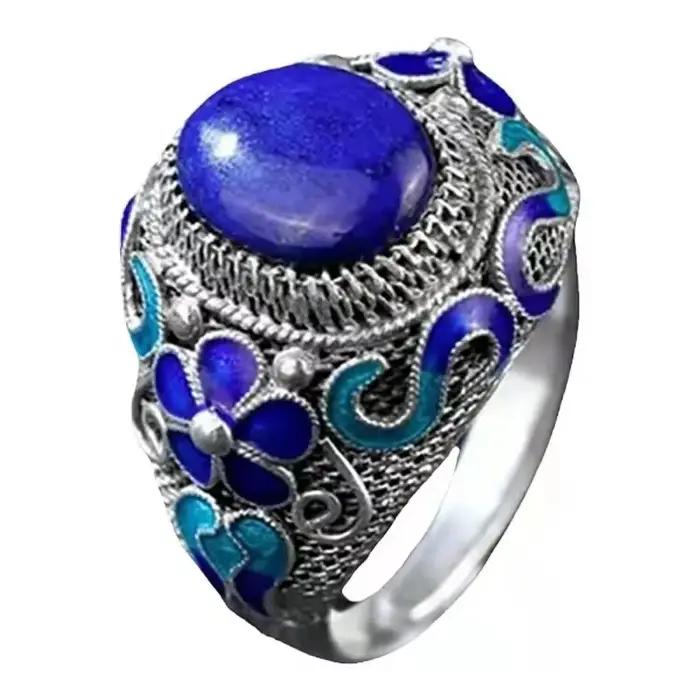 Bagues classiques en Lapis lazuli bleu pour femmes