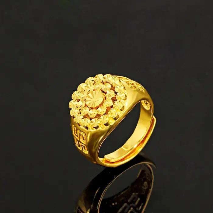 Bague remplie d'or 24 carats pour femmes et hommes