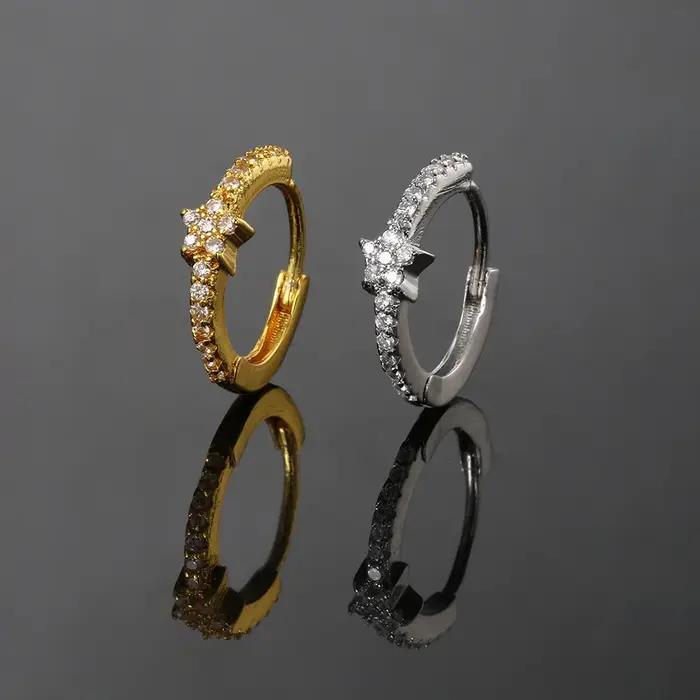 Rook Piercing étoile cerceau boucle d'oreille conque Helix Tragus Lobe oreille Cartilage