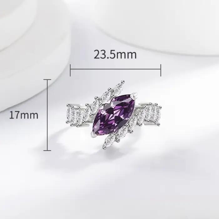 Bague ovale en argent Sterling 925 pour femmes