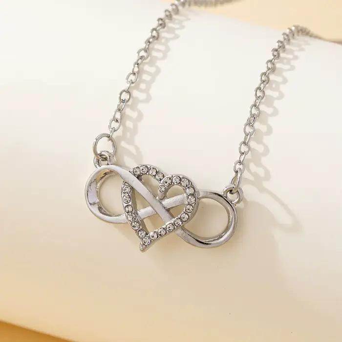 Collier pendentif cœur Love Forever, bijoux cadeaux pour la saint-valentin