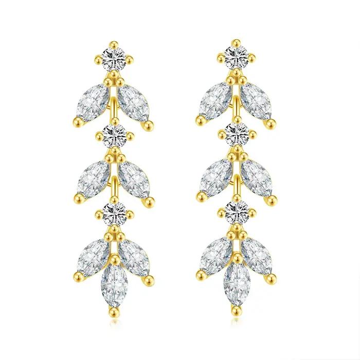 Boucle d'oreille pendante en or pour femme, style cuir chevelu design, bijoux fantaisie, brillant, contre-indiqué, document en or, fête de fiançailles, accessoires d'oreille