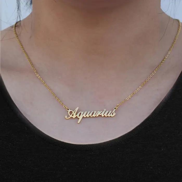 Collier en acier inoxydable avec lettres du zodiaque 12 constellations cadeau d'anniversaire pour femme horoscope bijoux femme occasions spéciales