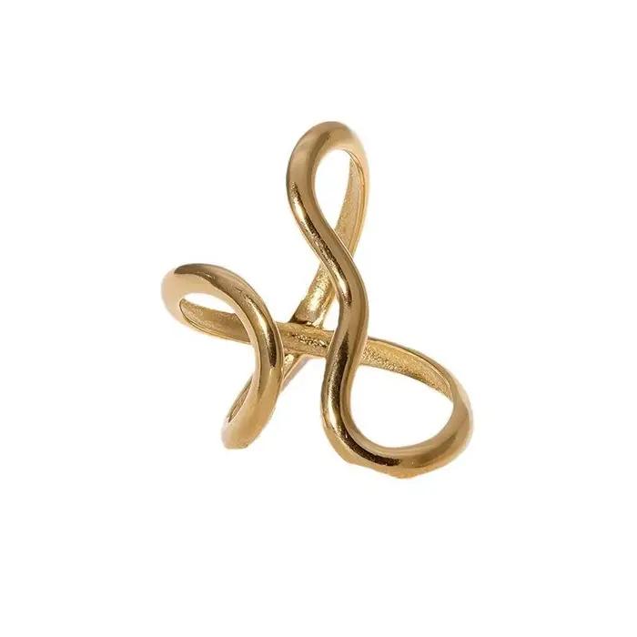 Bague ouverte étanche en acier inoxydable pour femmes