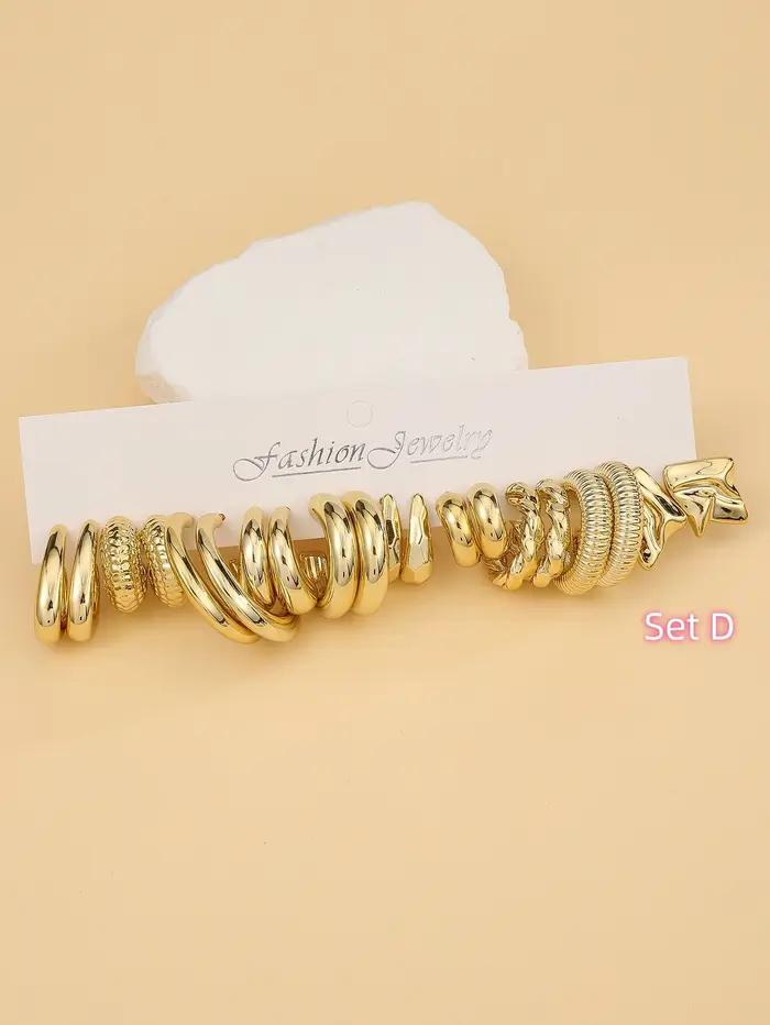 Ensemble de boucles d'oreilles surdimensionnées