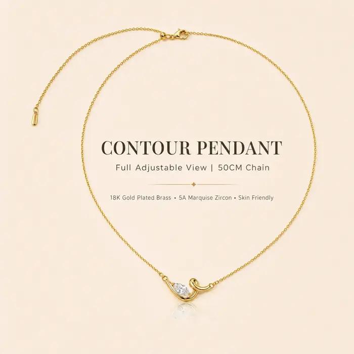 Moonmory – collier avec pendentif en laiton et zircon scintillant 5A