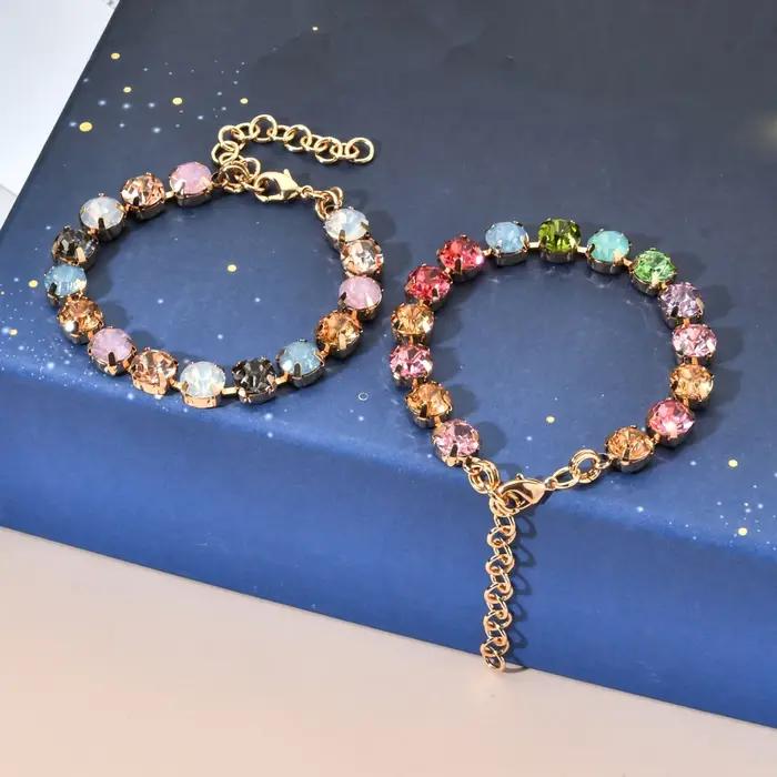 Bracelets de tennis en cristal arc-en-ciel pour femme