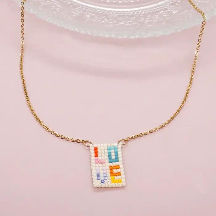 Collier de perles de riz réglable