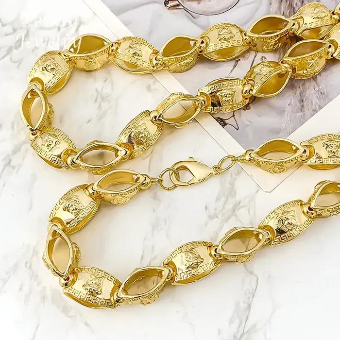 Collier doré HIPUNK plaqué or 18 carats pour hommes style Y2K occasions spéciales soirées cérémonies fiançailles mariages