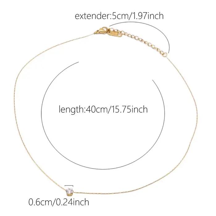 Collier rond en acier inoxydable plaqué or pour femmes