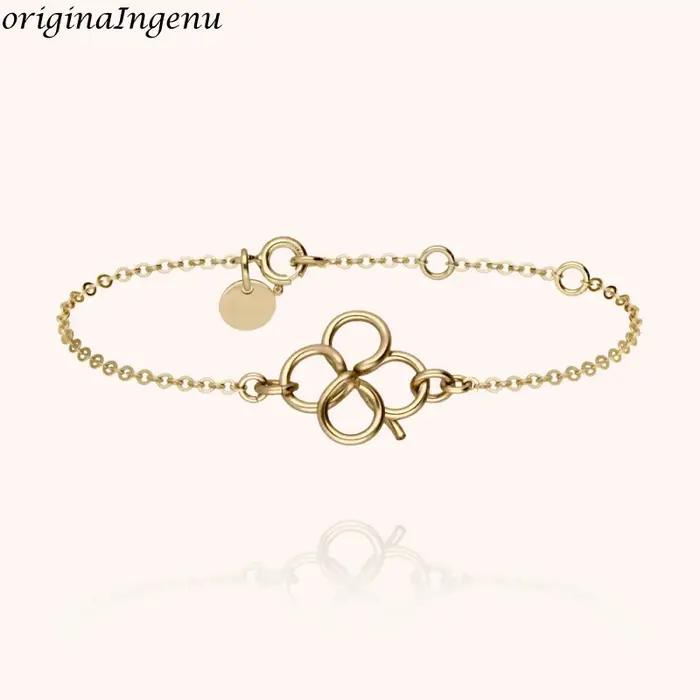 Bracelet en or 14 carats Lucky Me fleurs faites à la main bracelet à breloques pour femmes occasions spéciales elegance et chance