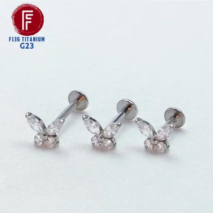 Piercing Tragus Jules Zcompresses sur Papillon F136 Titane Cartilage Spirale Septum ClUnicef Helix F
