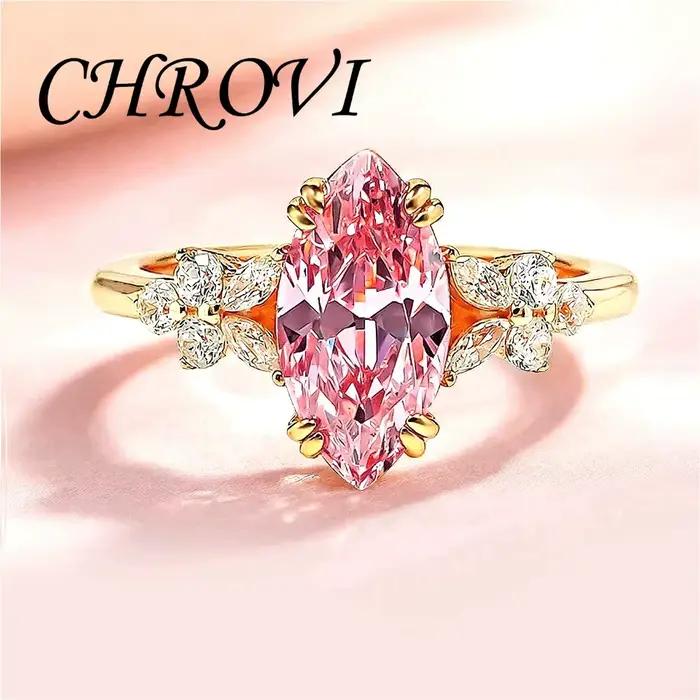 Bague de luxe légère en argent sterling 925 haut de gamme Padparadscha pour femme avec diamant à hau