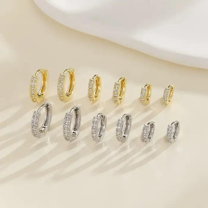 Petites boucles d'oreilles créoles en argent Sterling 925