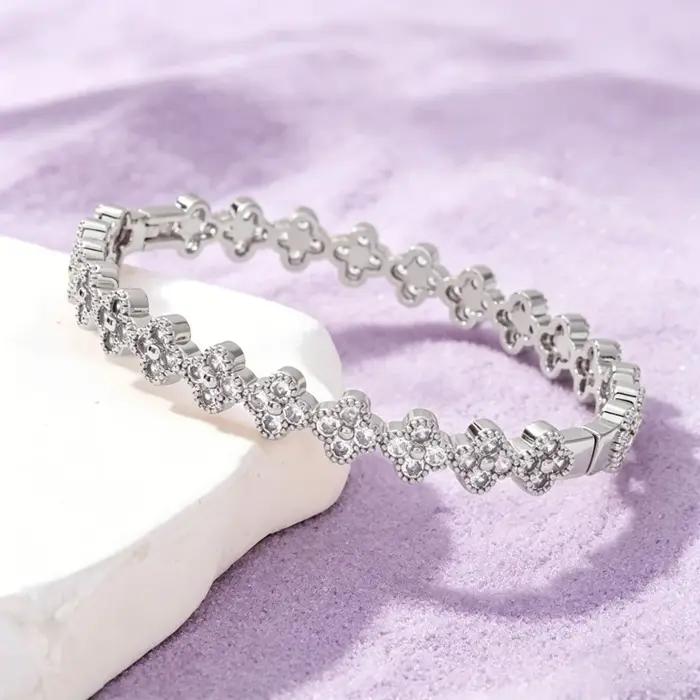 IOGOU – Bracelet classique en Moissanite de 2.5mm pour femmes