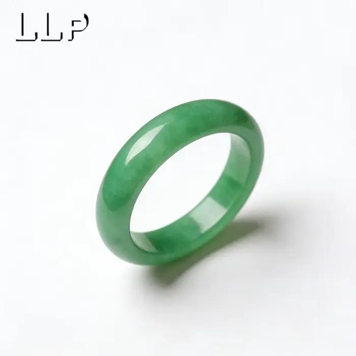 Bague émeraude verte en Jade naturel de qualité A, Design polyvalent, accessoire de Style luxueux po
