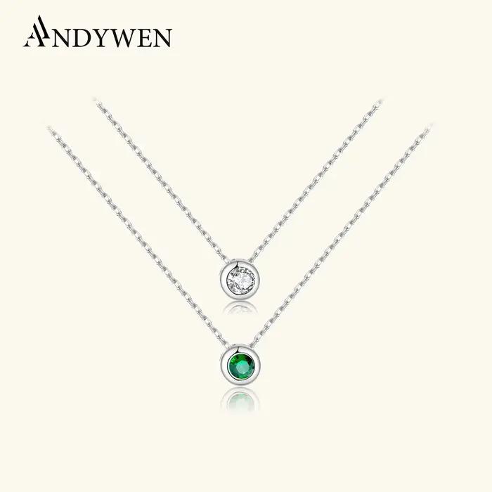 Collier pendentif rond en argent regardé 925 pour femme