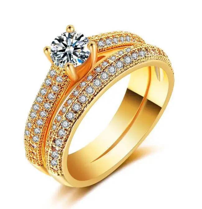 Nouveau 925 bague en argent Sterling deux en un AAAAA Zircon