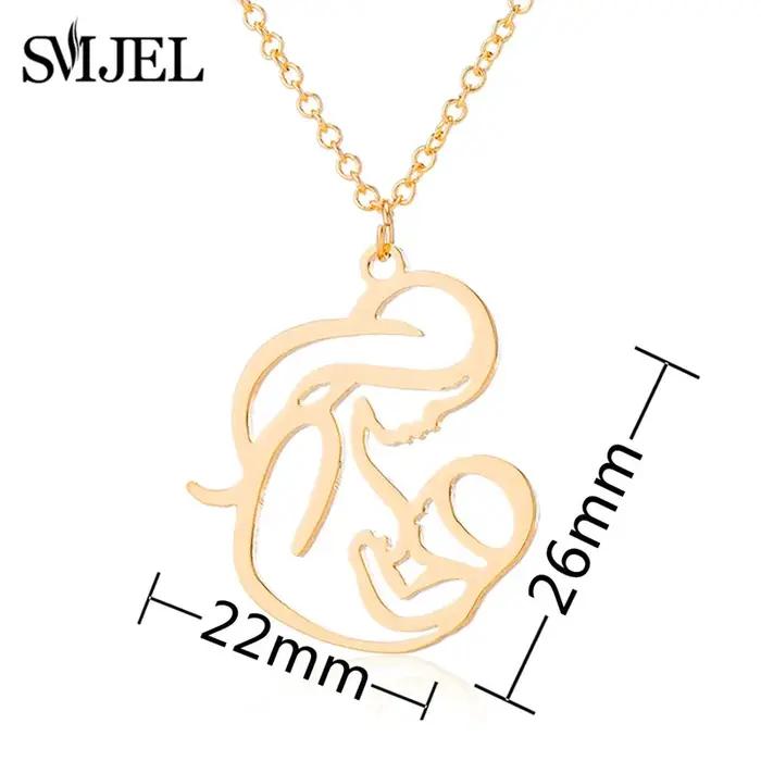 SMJEL nouvelle famille maman colliers en acier inoxydable pour femmes mode