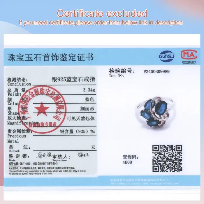 Bague en argent sterling 925 saphir bleu élégante à offrir pour femme occasions spéciales partis soirées prestige fiançailles mariage