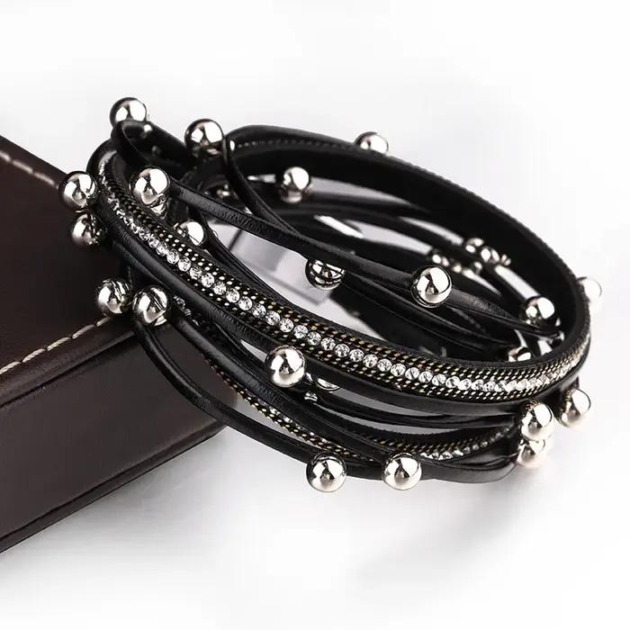 Amorcome-Bracelets à breloques multicouches pour femmes