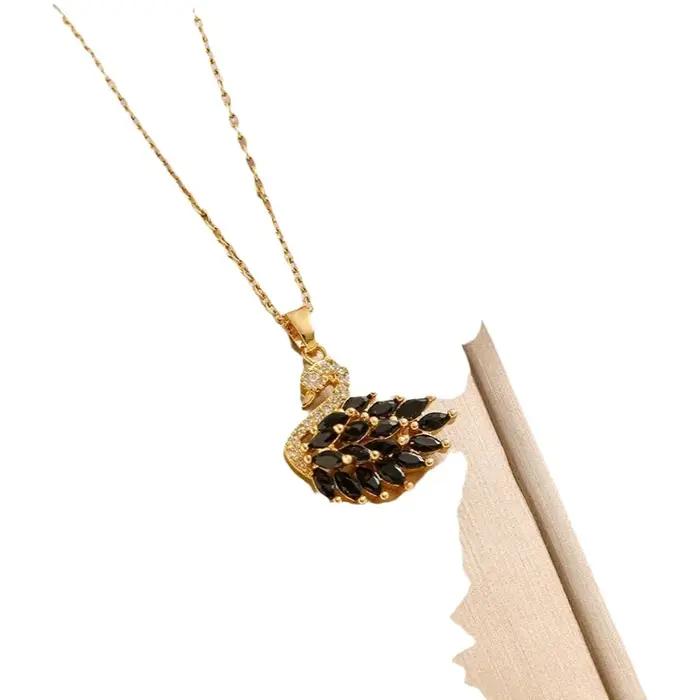 Collier Pendentif Cygne en Acier Titane pour Femme