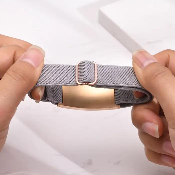 Bracelets avec texte d'image personnalisé, chaîne élastique réglable, bijoux d'identification personnalisés gravés, cadeau pour hommes et femmes