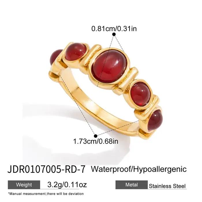 Ars – bagues en pierre d'agate rouge