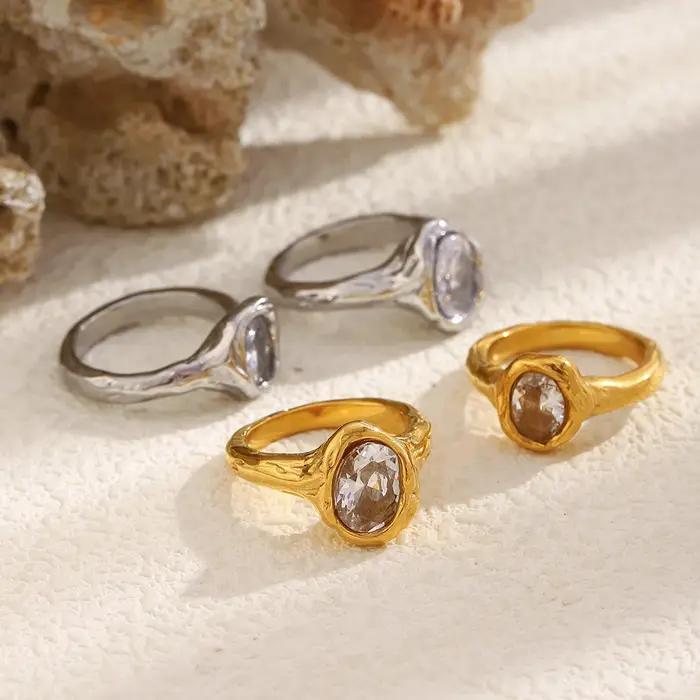 E.B.belle – grand anneau en Zircon de Style Simple