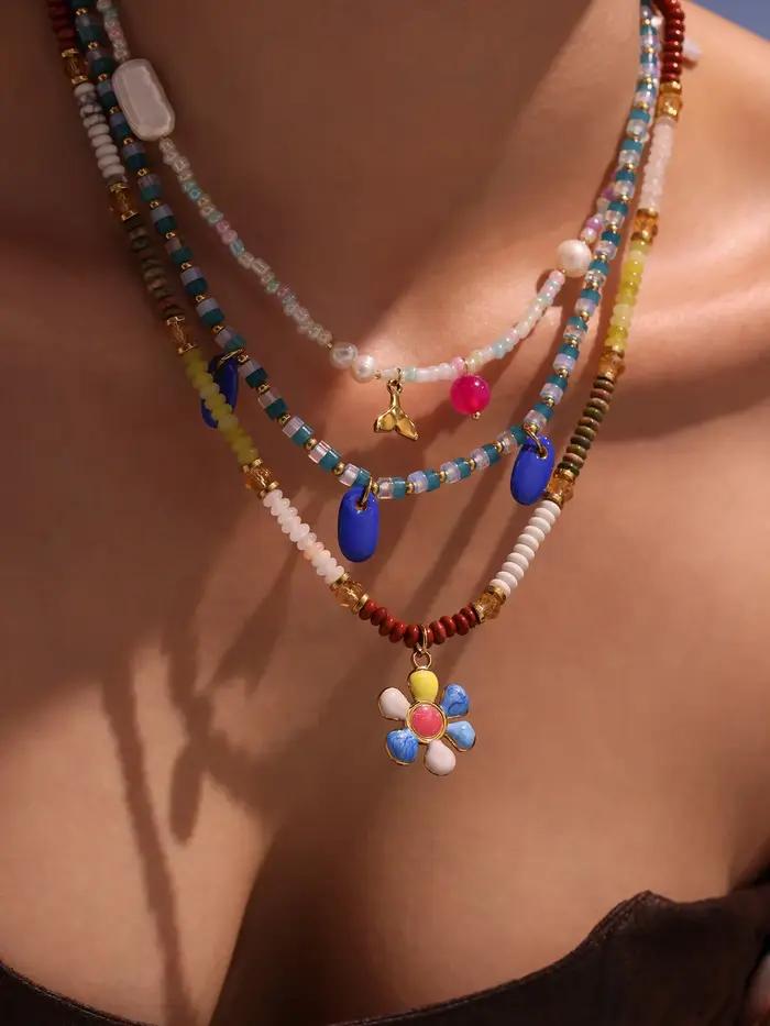 Magnifique collier pendentif bleu pour femmes
