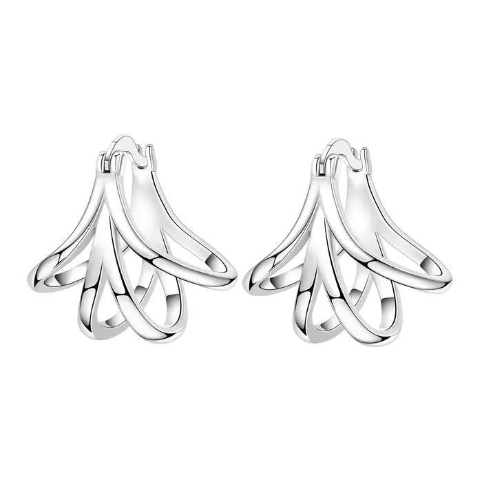 CYCUFF 925 boucles d'oreilles incurvées simples en argent Sterling bricolage