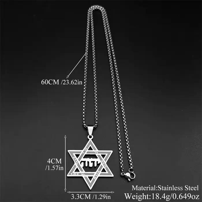 Collier hébreu étoile de David Tetragrammaton Yahweh pour femmes et hommes