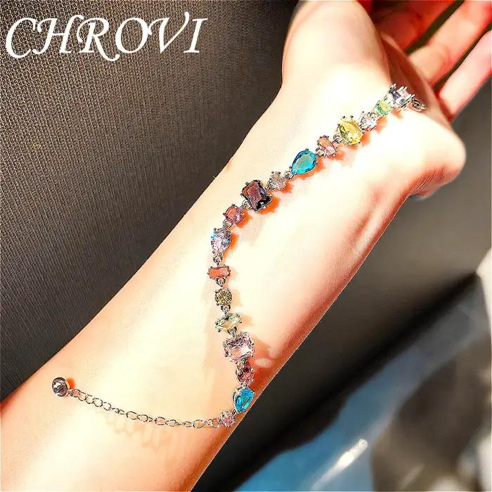 Bracelet exquis en argent sterling 925 avec zirconias - design unique